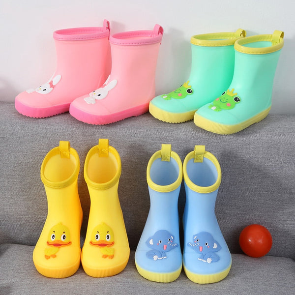 KushyShoo Classic Children's Shoes PVC Rubber Kids Baby Cartoon Shoes Water Shoes Waterproof Rain Boots Toddler Girl Rainboots