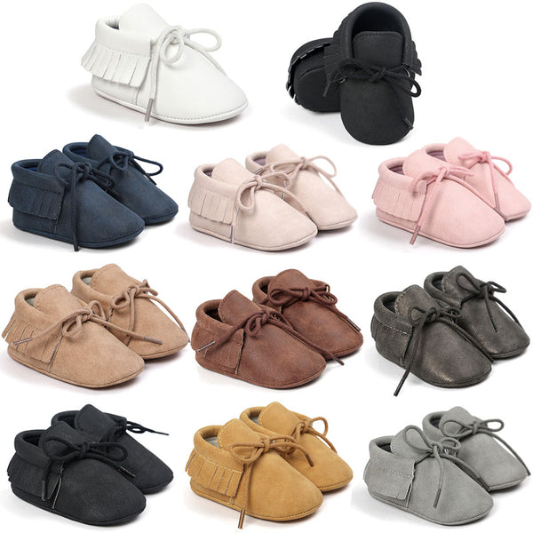 2021 Autumn/Spring Baby Shoes Newborn Boys Girls PU Leather Moccasins 0-18M