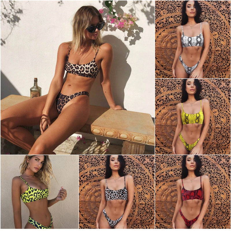 Snakeskin Bikini Women Swimwear Leopard Bikinis