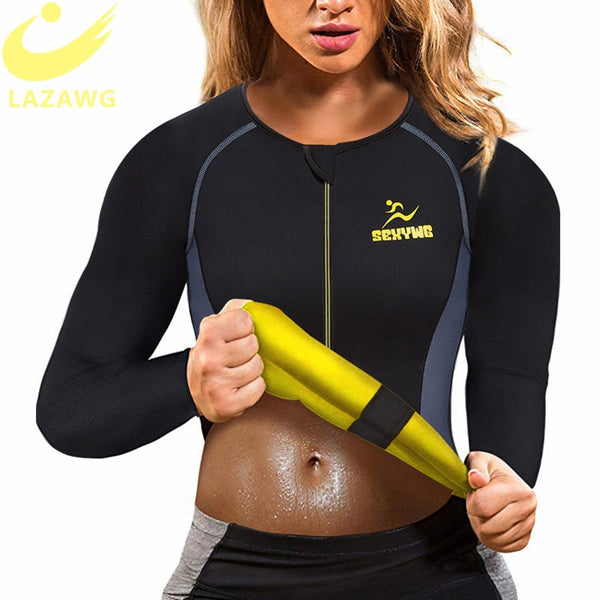 Women Hot Sweat Weight Loss Shirt Neoprene Body Shaper Sauna Jacket Su –  OUI MAMA CARE
