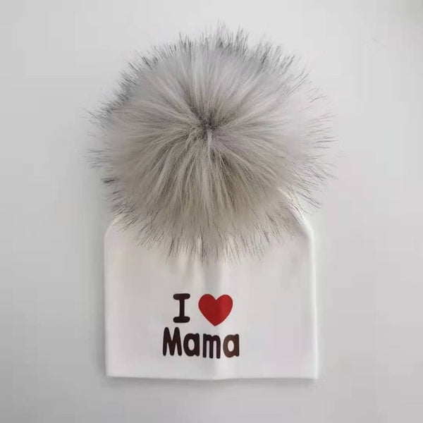 girl newborn cotton hats baby pom pom photo props i love mama papa children's kids hat  boy toddler girl cap bonnet infant hats