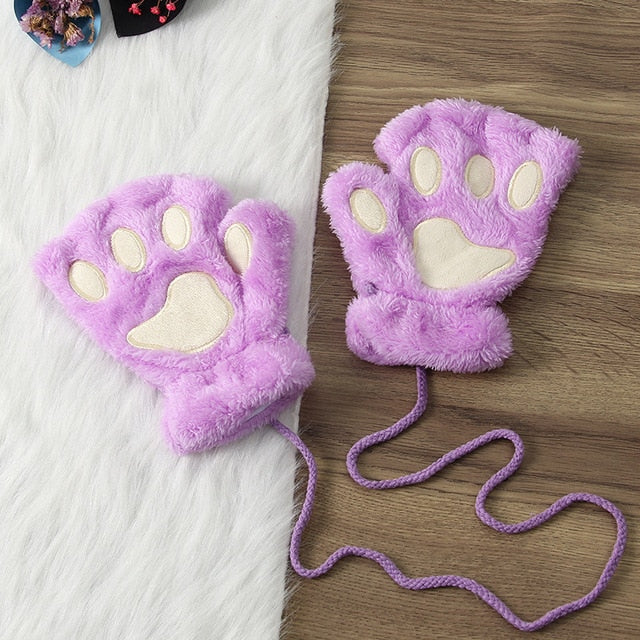Winter Warm Thickening Wool Gloves Knitted Flip Fingerless Exposed Finger Thick Gloves Without Fingers Mittens Glove Women