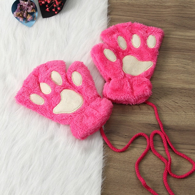 Winter Warm Thickening Wool Gloves Knitted Flip Fingerless Exposed Finger Thick Gloves Without Fingers Mittens Glove Women