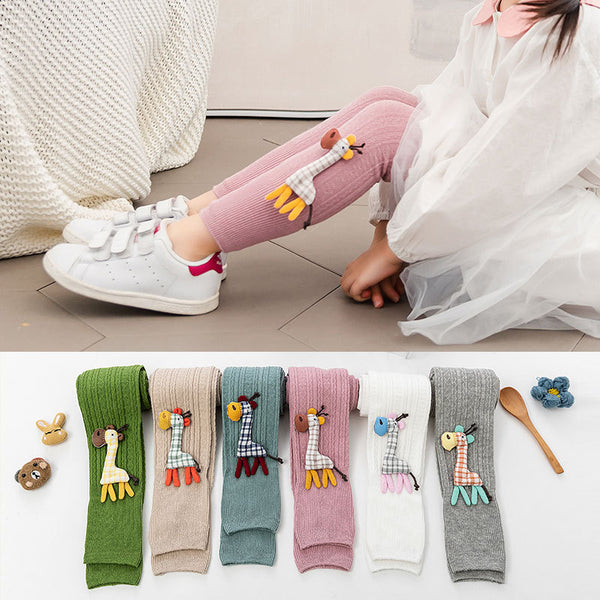 1 to 8 Years Cute Deer Girl Leggings Soft Knitted Pants for Children Legging